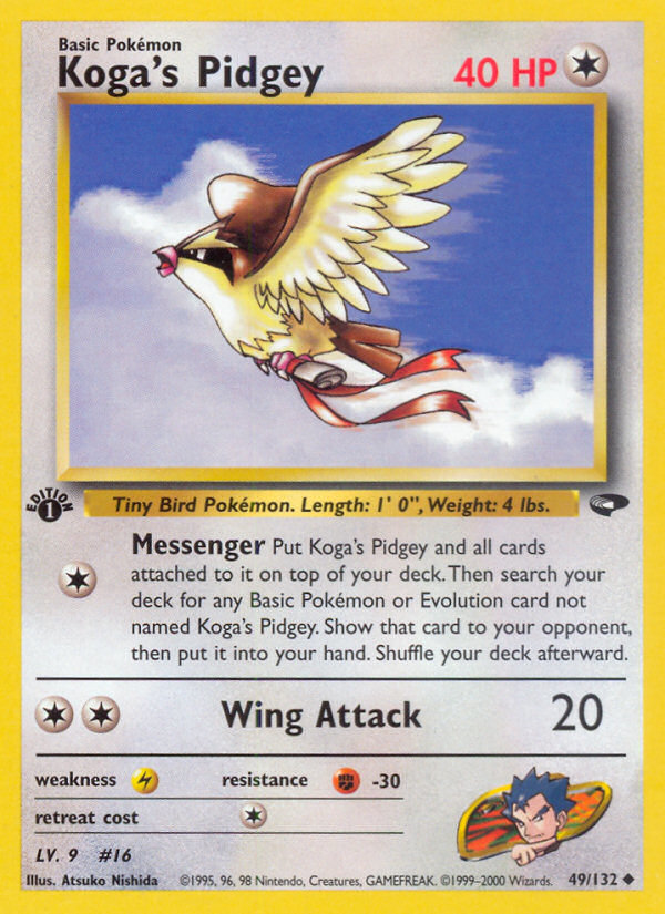 Koga's Pidgey 49/132 Uncommon Gym Challenge Pokemon