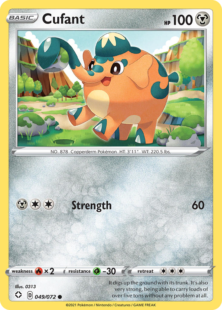 Cufant 049/072 Common Shining Fates Pokemon Reverse Holo