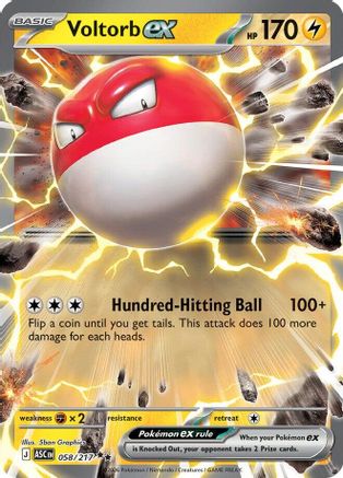 Voltorb ex 058/217 Double Rare Ascended Heroes Pokemon
