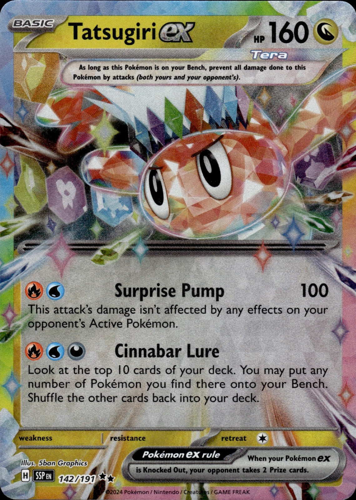 Tatsugiri ex 142/191 Double Rare Surging Sparks Pokemon