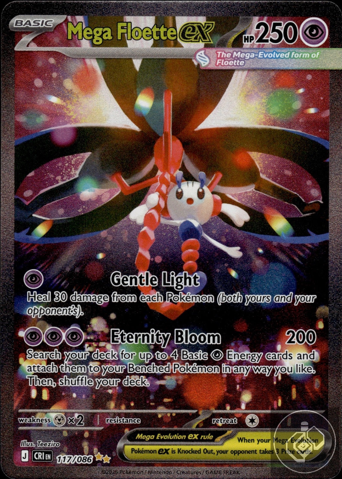 Mega Floette ex 117/086 Holo Special Illustration Rare Chaos Rising Pokemon