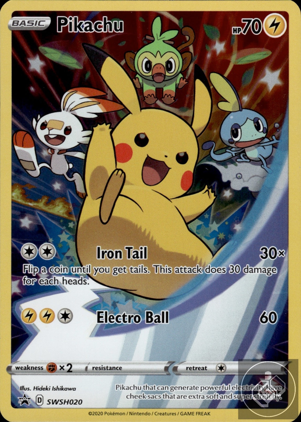 Pikachu SWSH020 Holo Promo Sword & Shield Promo Pokemon