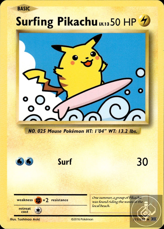 Surfing Pikachu 111/108 Secret Rare Evolutions Pokemon