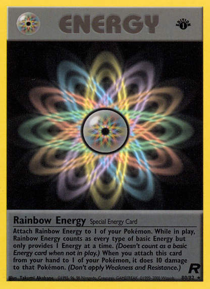 Rainbow Energy 80/82 Rare Team Rocket Pokemon 1st Edition