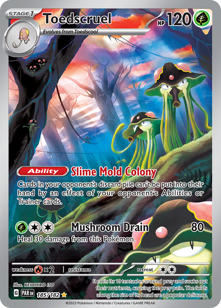 Toedscruel 185/182 Illustration Rare Paradox Rift Pokemon