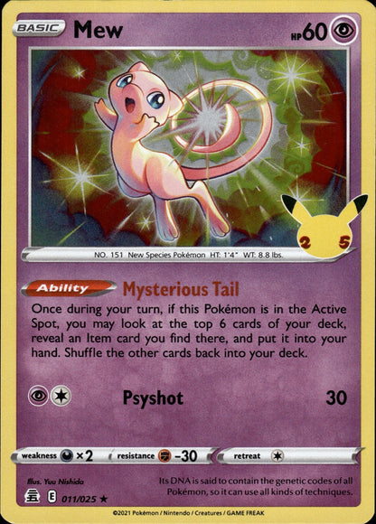 Mew 011/025 Holo Rare Celebrations Pokemon