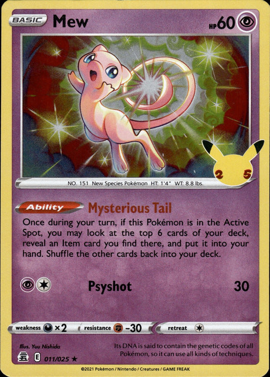 Mew 011/025 Holo Rare Celebrations Pokemon