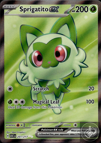 Sprigatito ex 251/217 Ultra Rare Ascended Heroes Pokemon
