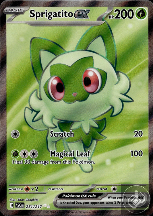 Sprigatito ex 251/217 Ultra Rare Ascended Heroes Pokemon