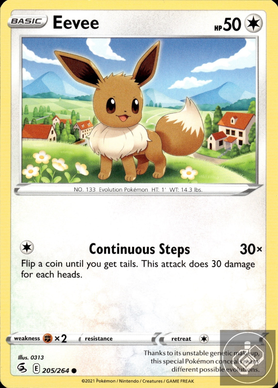 Eevee 205/264 Common Fusion Strike Pokemon