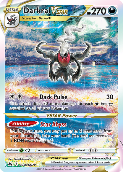 Darkrai VSTAR GG50/GG70 Holo VSTAR Rare Crown Zenith Galarian Gallery Pokemon