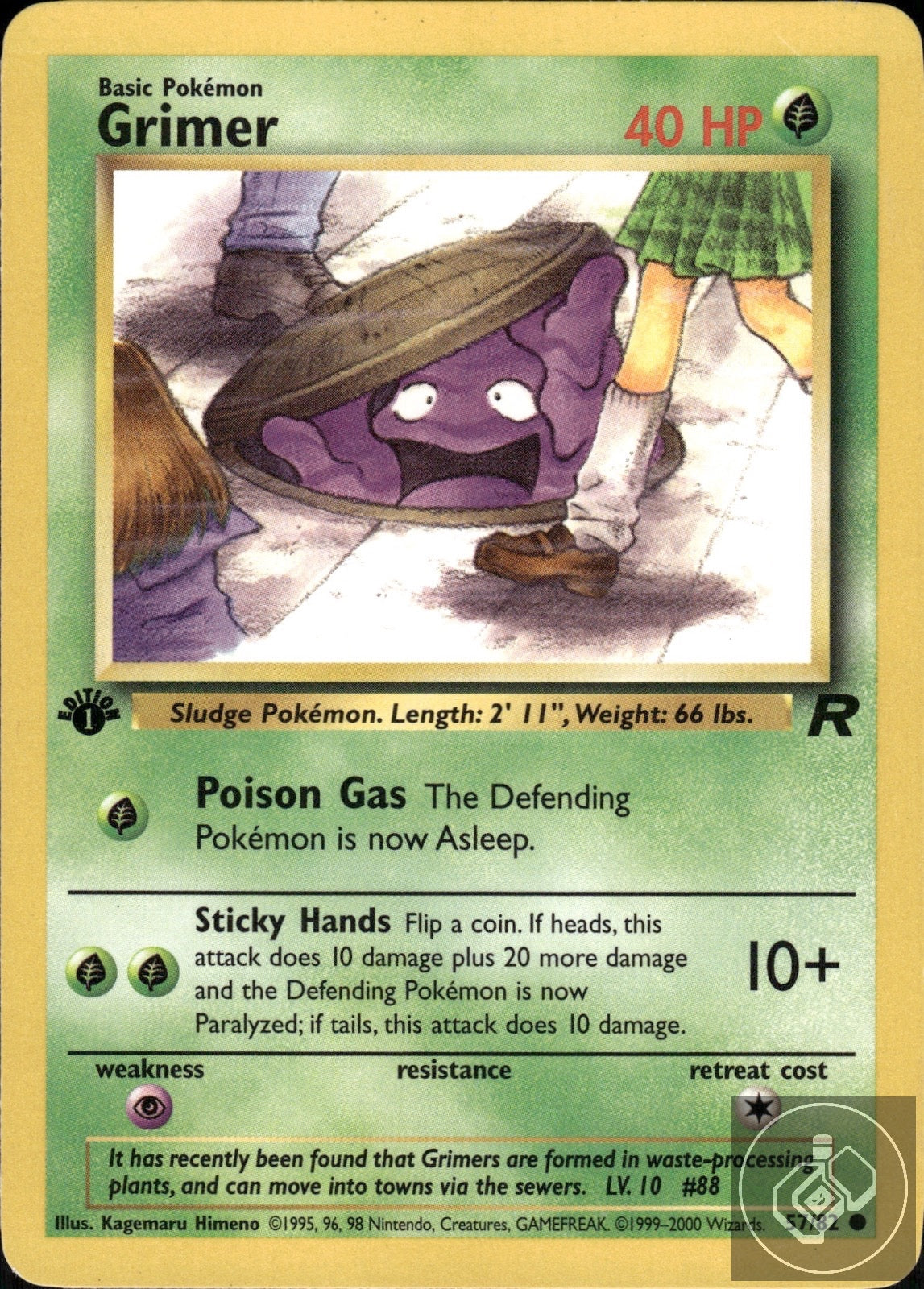 Grimer 57/82 Common Team Rocket Pokemon 1st Edition