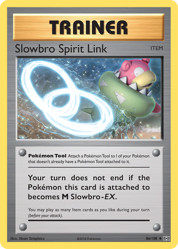 Slowbro Spirit Link 86/108 Uncommon Evolutions Pokemon Reverse Holo