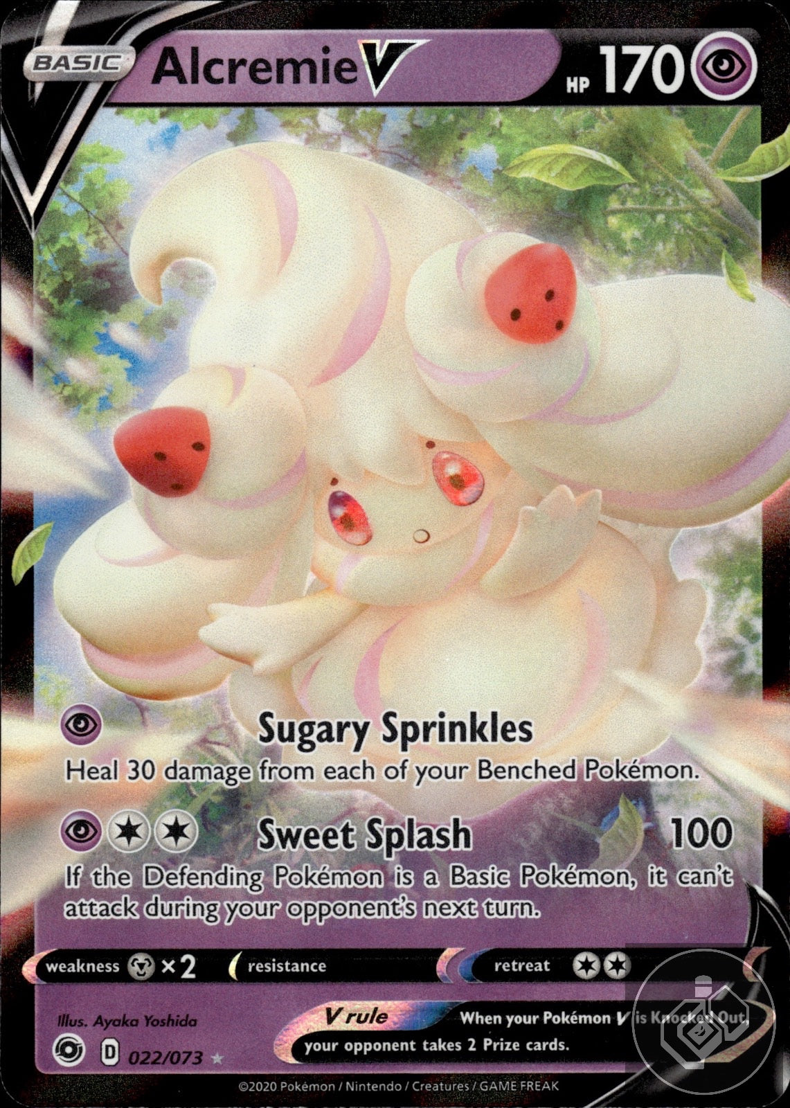 Alcremie V 022/073 Holo V Rare Champion's Path Pokemon