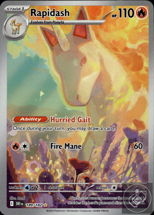 Rapidash 189/182 Illustration Rare Destined Rivals Pokemon