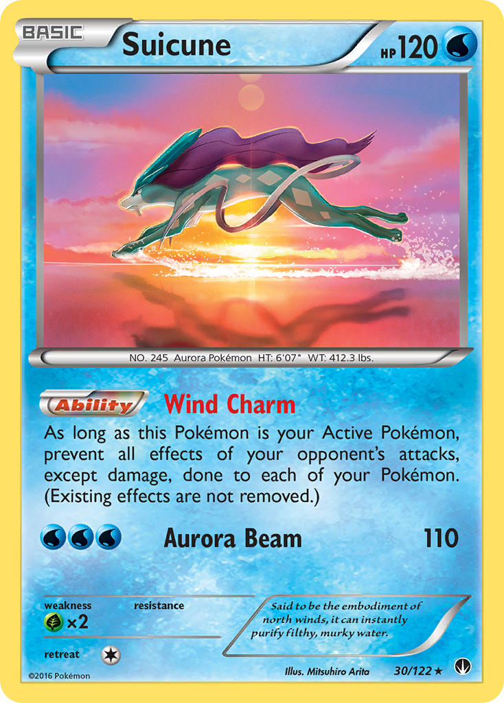 Suicune 30/122 Holo Rare BREAKpoint Pokemon Holo