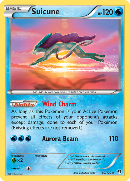 Suicune 30/122 Holo Rare BREAKpoint Pokemon Holo
