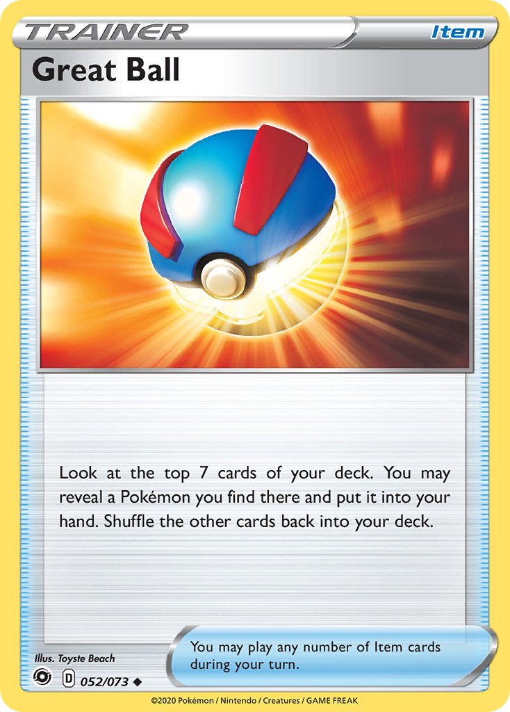 Great Ball 052/073 Uncommon Champion's Path Pokemon