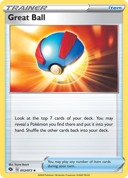 Great Ball 052/073 Uncommon Champion's Path Pokemon