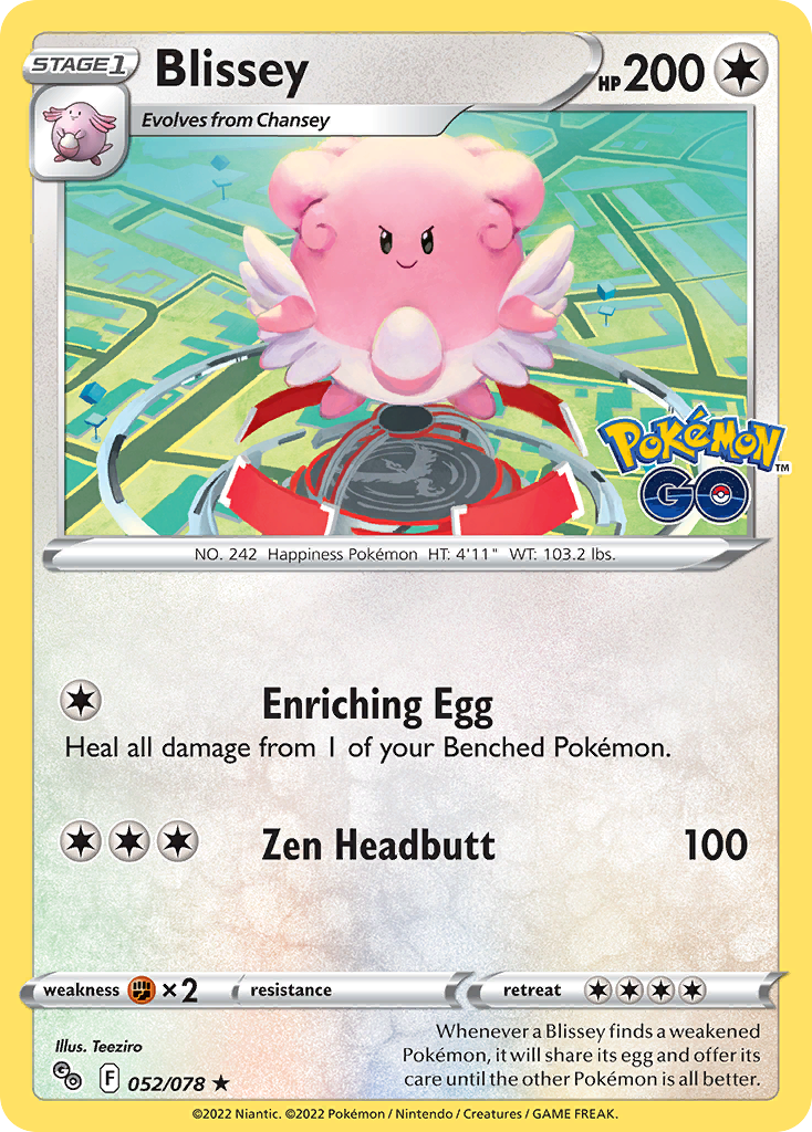 Blissey 052/078 Holo Rare Pokemon GO Pokemon