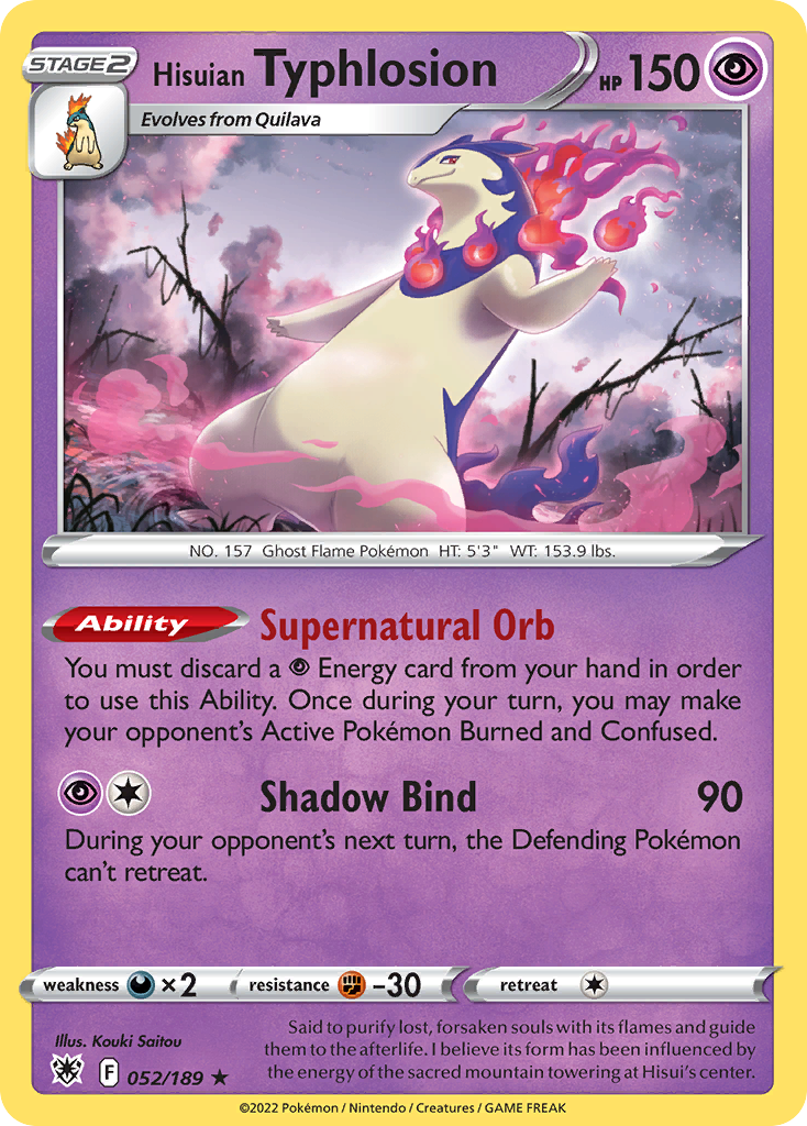 Hisuian Typhlosion 052/189 Holo Rare Astral Radiance Pokemon