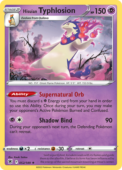 Hisuian Typhlosion 052/189 Holo Rare Astral Radiance Pokemon