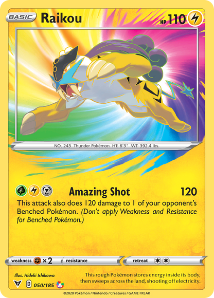 Raikou 050/185 Amazing Rare Vivid Voltage Pokemon