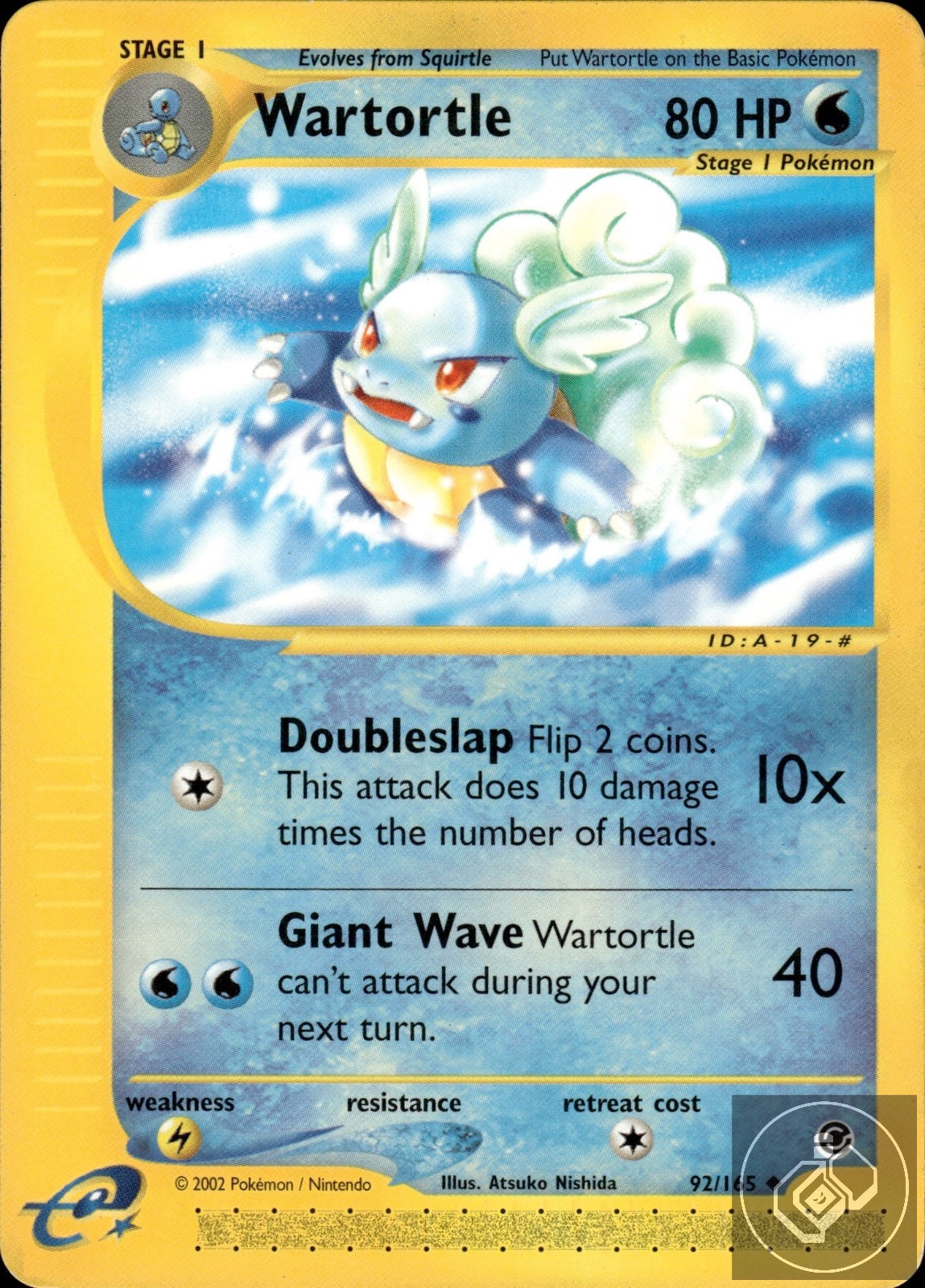 Wartortle 92/165 Uncommon Expedition Base Set Pokemon