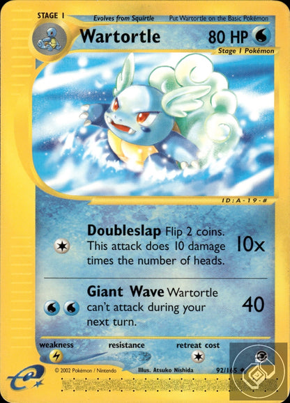 Wartortle 92/165 Uncommon Expedition Base Set Pokemon