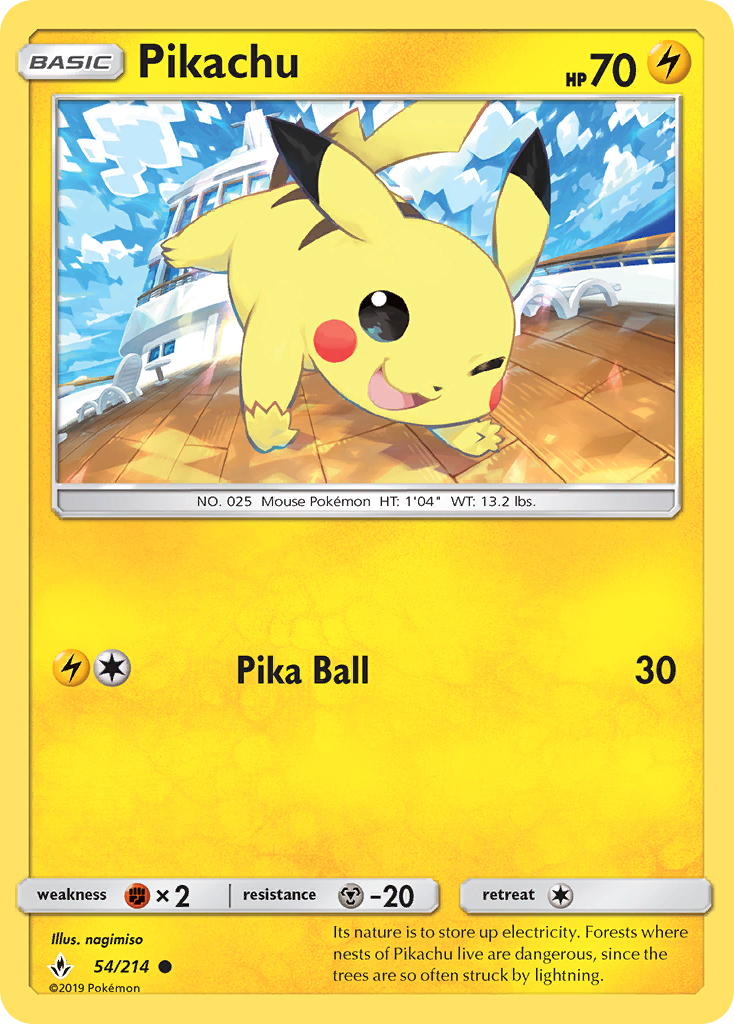 Pikachu 54/214 Common Unbroken Bonds Pokemon