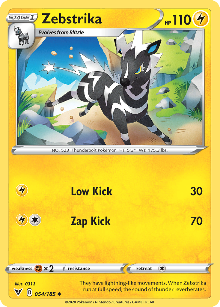 Zebstrika 054/185 Uncommon Vivid Voltage Pokemon Reverse Holo