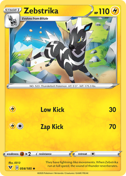 Zebstrika 054/185 Uncommon Vivid Voltage Pokemon Reverse Holo