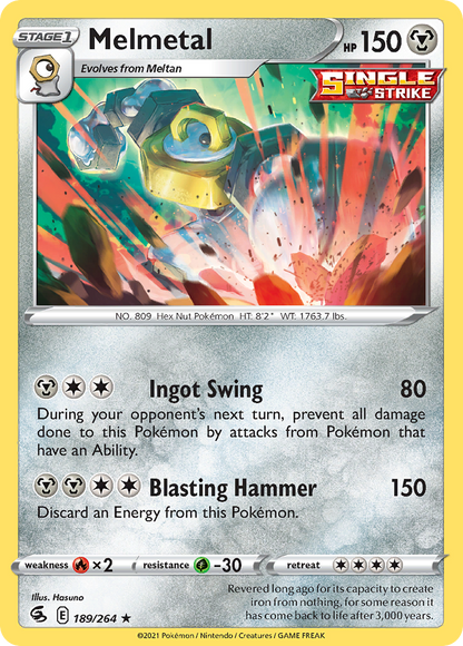 Melmetal 189/264 Holo Rare Fusion Strike Pokemon