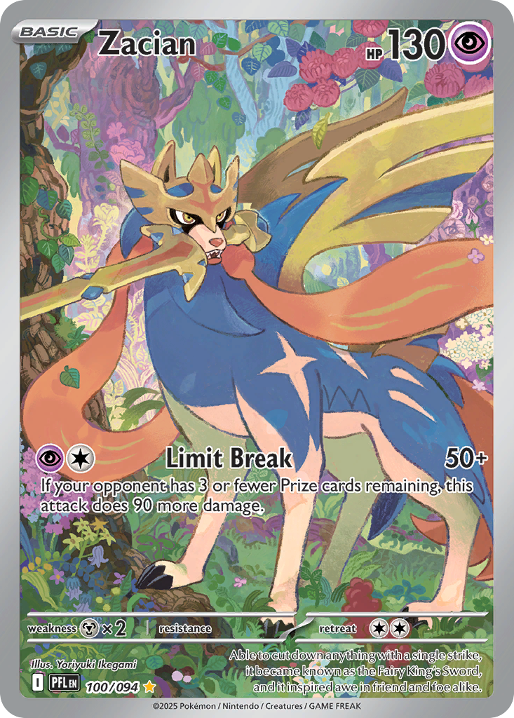 Zacian 100/094 Illustration Rare Phantasmal Flames Pokemon