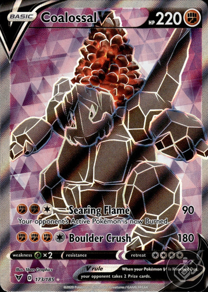 Coalossal V 173/185 Ultra Rare Vivid Voltage Pokemon