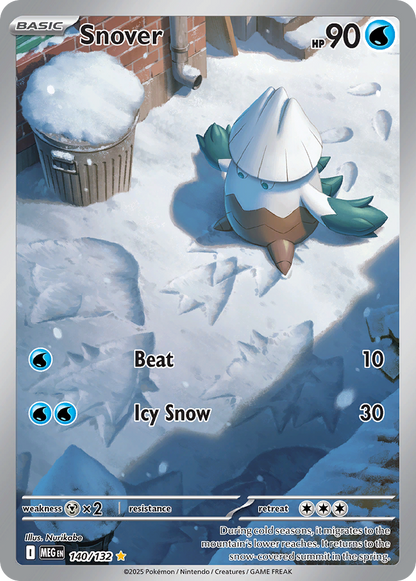 Snover 140/132 Illustration Rare Mega Evolution Pokemon