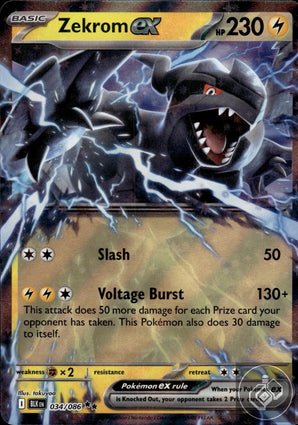 Zekrom ex 034/086 Holo Double Rare Black Bolt Pokemon