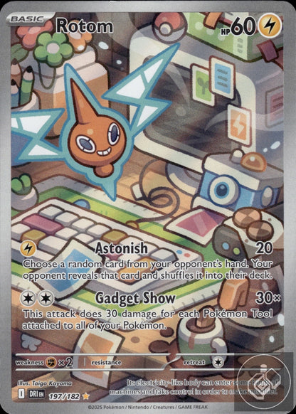 Rotom 197/182 Illustration Rare Destined Rivals Pokemon Holo
