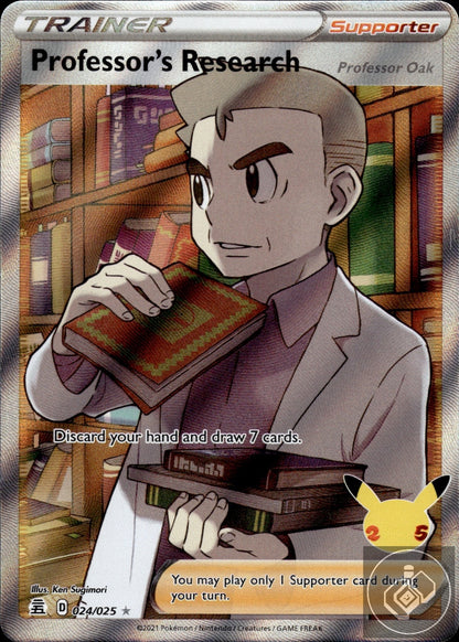 Professor's Research (Professor Oak) 024/025 Ultra Rare Celebrations Pokemon