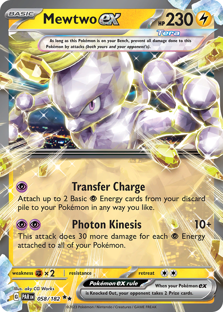 Mewtwo ex 058/182 Double Rare Paradox Rift Pokemon