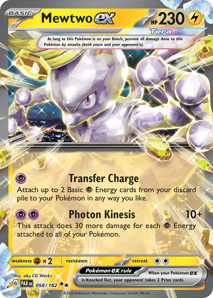 Mewtwo ex 058/182 Double Rare Paradox Rift Pokemon