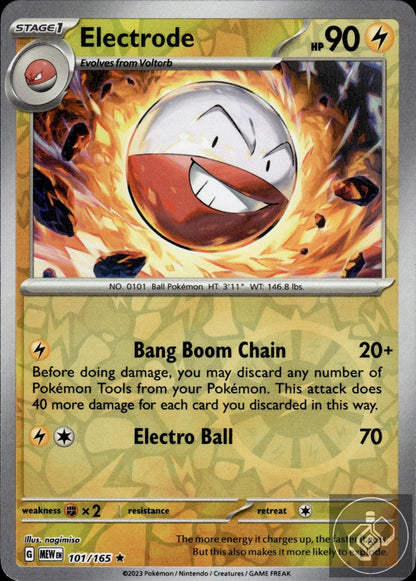 Electrode 101/165 Rare 151 Pokemon Reverse Holo