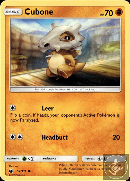 Cubone 52/111 Common Crimson Invasion Pokemon