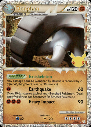 Donphan 107/123 Prime Rare HeartGold & SoulSilver Pokemon