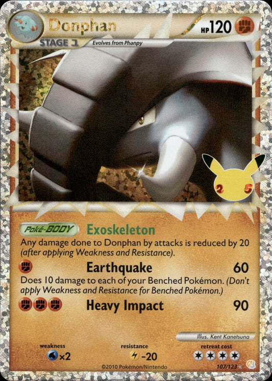 Donphan 107/123 Prime Rare HeartGold & SoulSilver Pokemon