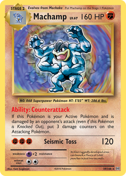 Machamp 59/108 Holo Rare Evolutions Pokemon Holo