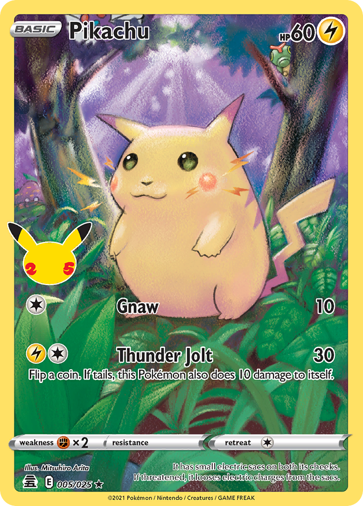 Pikachu 005/025 Holo Rare Celebrations Pokemon