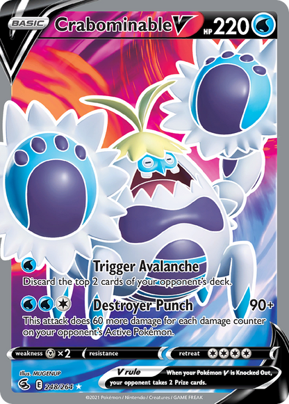 Crabominable V 248/264 Ultra Rare Fusion Strike Pokemon