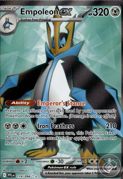Empoleon ex 114/094 Ultra Rare Phantasmal Flames Pokemon Holo