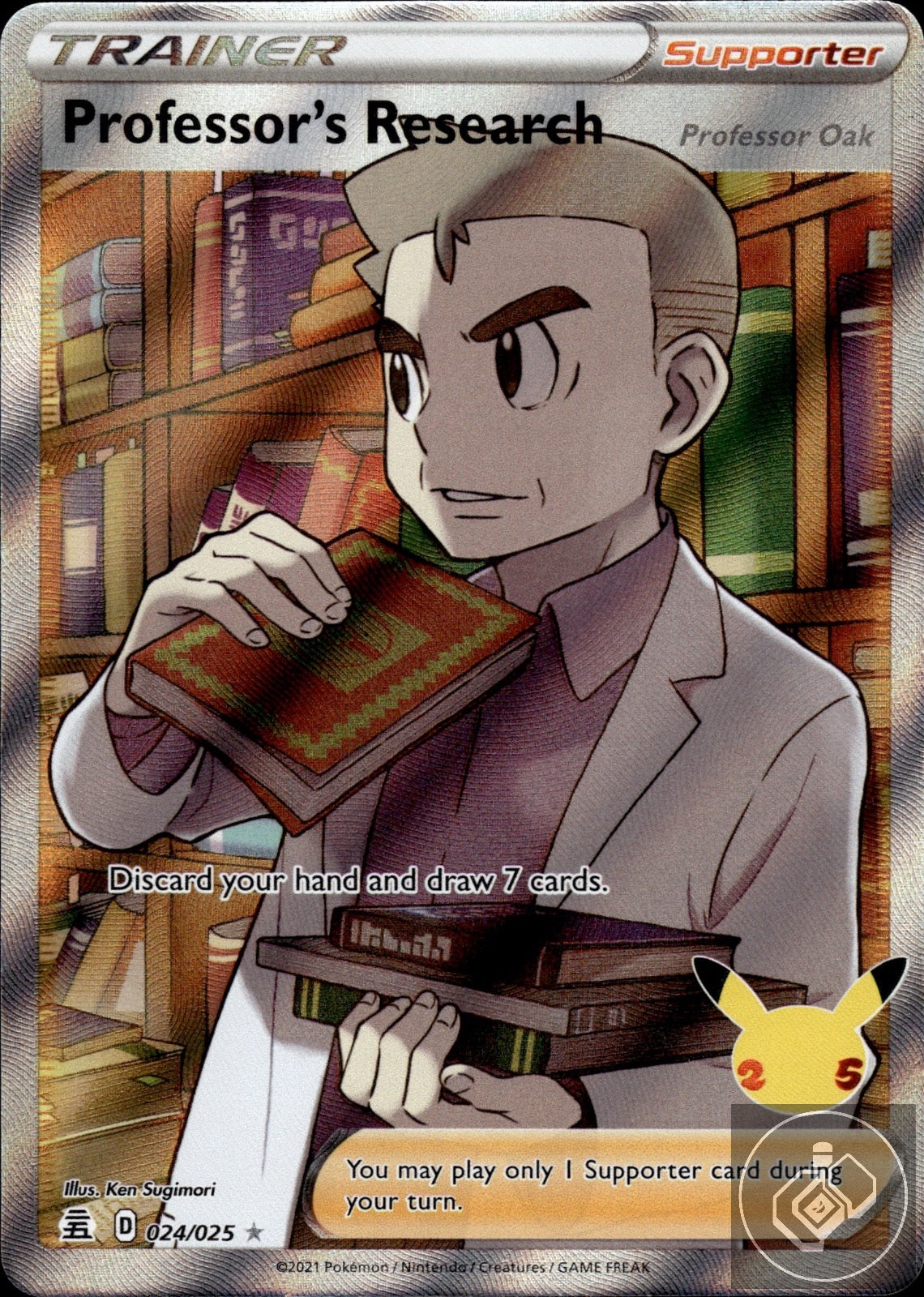 Professor's Research (Professor Oak) 024/025 Ultra Rare Celebrations Pokemon